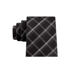 Kenneth Cole Reaction Men's Classic Plaid <b>Tie</b> in Black Size Regular Made of <b>Polyester</b> - Product Image 3