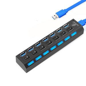 High-Speed 7-Port <b>USB</b> 3.0 <b>Hub</b> LED Multiport Switch Charging/ Data Transfer/ Splitter Functions for Computers Compatible SD <b>USB</b> - Product Image 1