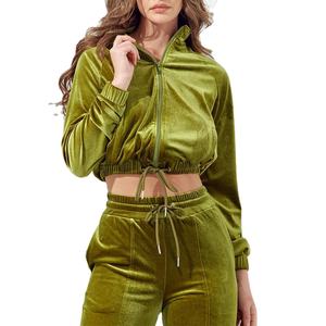 Chaqueta de Terciopelo Acolchada para Mujer, Estilo Nuevo, Personalizada, Lisa, Tejida, Talla Adulto, Invierno, Casual, Deportiva, a la Moda - Product Image 1