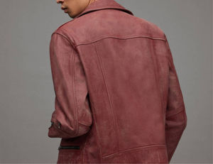 Chaqueta de cuero ajustada para hombre nueva llegada abrigo estilo motocicleta personalizado al por mayor en línea con cuello levantado de cuero natural - Product Image 5