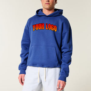 Sudaderas con capucha básicas de algodón 100% con logotipo serigrafiado personalizado de gran tamaño al por mayor para hombre, ropa informal de verano de alta calidad para hombre - Product Image 1