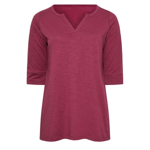 Camiseta de Mujer de Moda, Holgada, Informal, Cuello Redondo, Ligera, para Uso Diario, Verano, Marca Privada, Venta al Por Mayor - Product Image 5