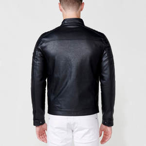 Chaquetas de moda hechas de cuero genuino para hombre con cuello levantado/Chaquetas de cuero de moda para hombre de alta calidad 100% - Product Image 2