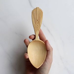 CÓMO TALLA DE CUCHARA DE MADERA Logotipo personalizado Utensilio de cocina de madera natural Cuchara sólida de madera de acacia para cocinar - Product Image 1