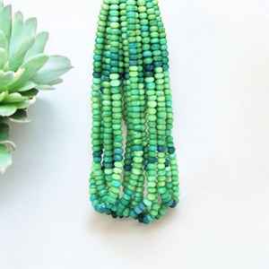 Vente en gros en vrac arbre naturel vert ombré opale lisse Rondelle perles de pierre 7mm et 10mm pierres précieuses en vrac pour la fabrication de bijoux - Product Image 1