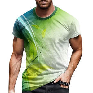 T-shirt en jersey de coton uni à manches courtes pour homme, orienté vers la demande du client, avec impression numérique, faible MOQ - Product Image 3