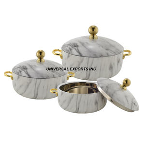 Ensemble de deux casseroles de créateur faites à la main Nouveau chauffe-plats en métal de luxe de qualité supérieure Finition personnalisée Hotpot Design classique - Product Image 4