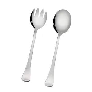 ชุดช้อนส้อมสแตนเลสแบบแบน ดีไซน์ใหม่ล่าสุด ชุดช้อนส้อมสำหรับสลัด - Product Image 2