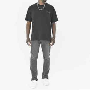 Pantalon en denim pour hommes avec logo personnalisé Jean skinny décontracté taille haute délavé avec décoration de poches - Product Image 2