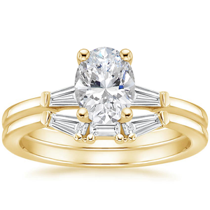 Ensemble d'alliances en or 10 carats pour femmes élégantes, pierre de diamant cultivée en laboratoire pour fiançailles, anniversaire, mignon et intemporel - Product Image 4