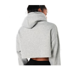 Excelente calidad Top Trending Mujeres Color gris Elegante Crop Hoodies Disponible en sudaderas con capucha de diseño personalizado - Product Image 5