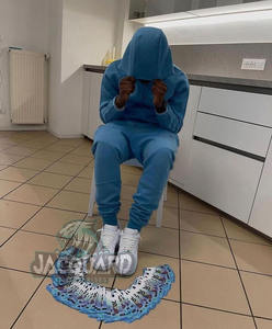 Conjunto de hombre de lana de alta calidad Deportes de invierno Elegante chaqueta con cremallera y chándal Jogger Sudadera con capucha ecológica de talla grande con capucha - Product Image 4