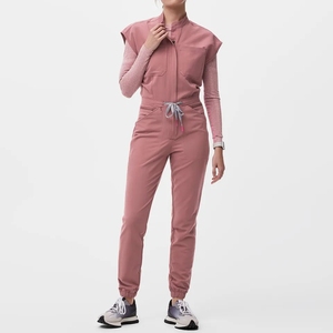 Good Quality Modern <b>Scrub</b> <b>Set</b> for Unisex V-Neck Breathable Spandex Twill Fabric Hospital Use Customized Colors & Logo Sizes - Product Image 1