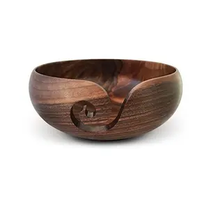 인도에서 수공예품 뜨개질을위한 새로운 최고의 디자인 나무 원사 그릇 아카시아 나무 그릇