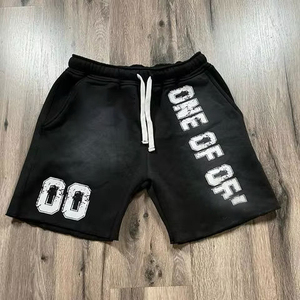 Verano personalizado bordado parche Logo alta calidad Vintage fabricante 100% algodón sudor hombres ácido lavado pantalones cortos - Product Image 3