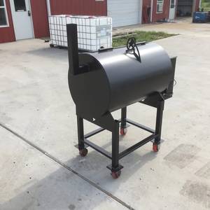 Barbecue à gaz commercial avec chariot en acier inoxydable et cheminée, design extérieur moderne, facile à nettoyer - Product Image 3