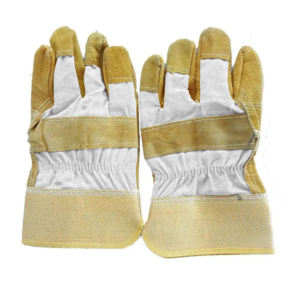 Los mejores guantes de seguridad de cuero dividido de piel de vaca de alto rendimiento para trabajos de construcción Guantes de trabajo de aparejo canadiense Excelente mano - Product Image 5