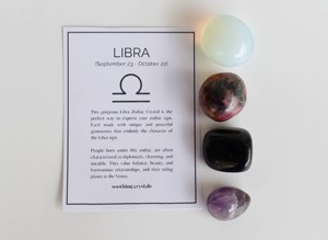 Kit de Vente en Gros de Cristaux Naturels du Zodiaque Libra, Pierres Roulées de Guérison de Qualité, Pierre de Naissance, Carte, Bracelet de Perles Rondes de 8mm - Product Image 5