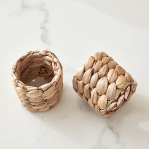 <b>Valentine</b> holiday dinner <b>decoration</b> water hyacinth napkin rings cheapest wicker ring for holding napkins - Product Image 2