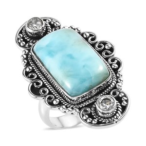 Most Selling Bold Larimar Cocktail <b>Ring</b> for Special Occasions and Spiritual Jewellery Collections Available at Best Price - Product Image 3