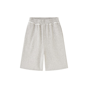 Shorts en molleton à bords bruts unisexes pour un confort décontracté - Product Image 1