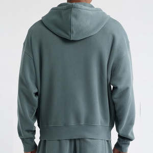 Sudadera con capucha y cremallera de gran tamaño para hombre, sudaderas con capucha personalizadas de Terry para hombre, chaqueta con capucha y cremallera completa, sudadera de algodón orgánico con capucha - Product Image 5