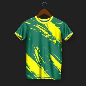 เสื้อยืดคอกลมผู้ชายแฟชั่นเสื้อสเวตเตอร์ฤดูร้อนแห้งเร็วพิมพ์ลายทางยาวฟิตเนสถนนแบดมินตันฟุตบอล - Product Image 6