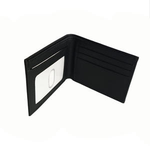 Cartera de hombre de cuero genuino marrón de alta calidad minimalista RFID bloqueo diseño delgado con cierre abierto Logo decoración viaje - Product Image 2