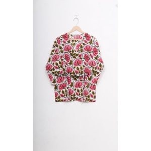Vente en gros 100% coton ensemble de pyjama court imprimé main bloc vêtements de nuit indiens pour l'été printemps vêtements de nuit costume de nuit pyjama robe - Product Image 2