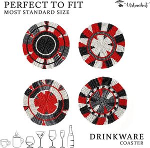 Handcrafted Round Beaded <b>Table</b> <b>Coaster</b> for Dining <b>Table</b> Wedding Christmas Decoration Family Gathering Parties - Product Image 4