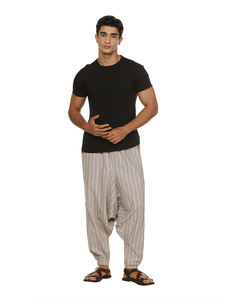 Pantalones de Aladino Hippy Boho de cintura alta de talla libre para hombre, pantalones clásicos de algodón reciclado 100%, lona tejida Dhoti Harem ecológica - Product Image 6