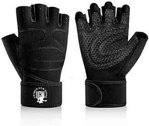 ถุงมือออกกำลังกายสำหรับผู้ชายถุงมือหนังสำหรับออกกำลังกายเล่นยิมฟิตเนสออกแบบโลโก้ได้ตามต้องการ - Product Image 1