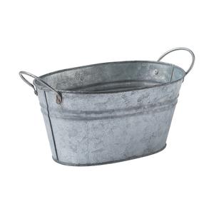 Jardinières à fleurs galvanisées en métal de forme ronde avec poignée en anneau pour décoration intérieure et extérieure Fournitures de jardin de fleurs - Product Image 6