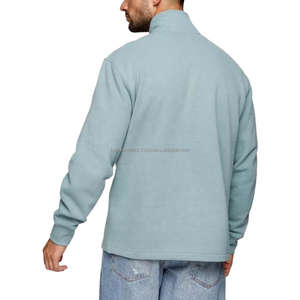 Vêtements décontractés de haute qualité Logo personnalisé hommes Polyester sweat demi fermeture éclair col haut sur la taille thermique 100% coton sweats à capuche hommes - Product Image 3