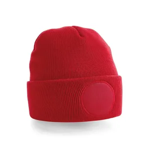 Personalized Circular Patch Beanie Promotional Circular Patch <b>Hats</b> & Caps - Product Image 1