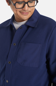 Chaqueta de marca personalizada con cremallera frontal para hombre, cuello tejido, botones con logotipo, broches, tapeta cubierta con cinta de sarga, uniformes largos de hospital - Product Image 3