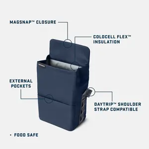 6 Pack Insulated Lunch <b>Cooler</b> <b>Bag</b> with Handle Shoulder Strap and Side Pocket - Product Image 4