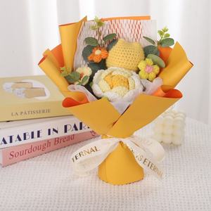 ขายส่งของขวัญวาเลนไทน์ข้ามพรมแดน ช่อดอกไม้ไหมพรมถักมือสุดสร้างสรรค์ สำหรับแฟนสาวหรือเพื่อนสนิทในวันเกิด - Product Image 2