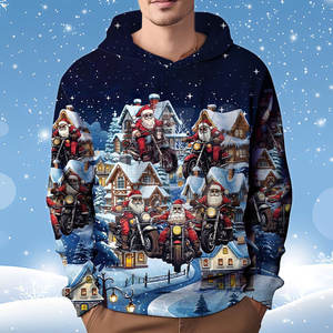 Sudadera CON CAPUCHA DE Navidad para hombre hecha a medida 2024, ropa informal de invierno con diseño de cremallera a la venta - Product Image 4