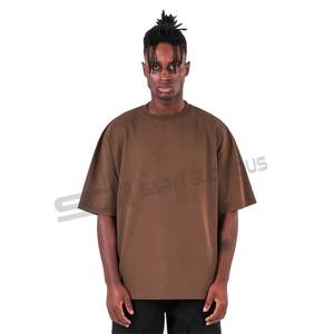 Ropa de talla grande para hombre, camisetas con dobladillo curvo de algodón 100% para hombre, camisetas elegantes de alta calidad para hombre y mujer, camisetas de mezcla triple - Product Image 1