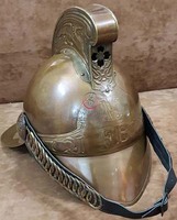 Casque de pompier victorien décoratif en laiton, fait main, durable, brun antique poli, Tanishka Exports