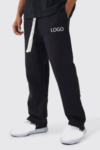 OEM Pantalon de survêtement épais 450GSM 100% coton pour homme Pantalon de jogging d'entraînement uni et solide Broderie de logo personnalisée Type de taille moyenne - Product Image 4