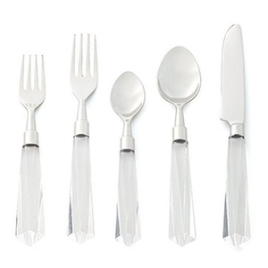 Serveur de salade cuillère haute vente outil de service vaisselle poignée en résine cuillère à café en métal fourchette accessoires de table - Product Image 3