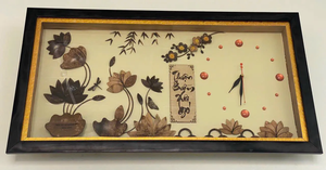 Reloj Rectangular Ecológico Hecho a Mano con Marco de Vidrio y Diseño Tradicional de Cáscara de Coco, Decoración Única para el Hogar - Product Image 4