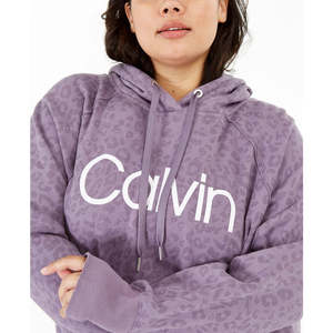 Sudadera con Capucha para Mujer Calvin Klein, Estampado Animal Morado, Tejido Transpirable, Talla 2X, Técnicas de Bordado, para Otoño - Product Image 1