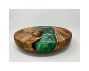 Ensemble de 4 sous-verres en bois d'acacia naturel et résine pour la maison, hôtel et restaurant - Product Image 6