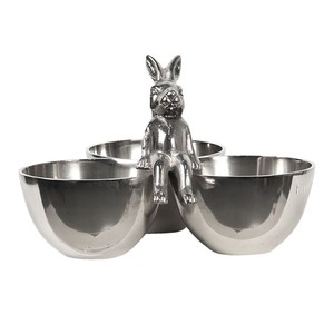 Bols à snacks et à fruits en métal de forme ronde, plat à miel doré, feuille noire, saladier moderne décoratif de luxe - Product Image 1