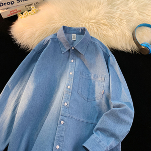 Camicia in Denim <span class=keywords><strong>Blu</strong></span> Comfort Fit per Uomo, Alta Qualità K2462 - Product Image 5