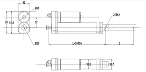 12V 24V 20/30/50/100/150MM corsa regolabile 40 mm/s velocità 120KG 264 libbre impermeabile IP69 attuatore lineare - Product Image 3