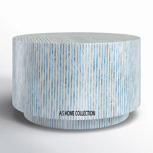 Mesa de centro moderna Base de metal Mesa de Centro Popular redonda Accesorios para muebles Material de nácar - Product Image 3